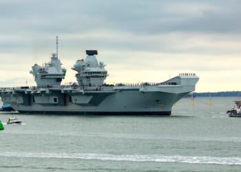 The HMS Prince of Wales at sail.