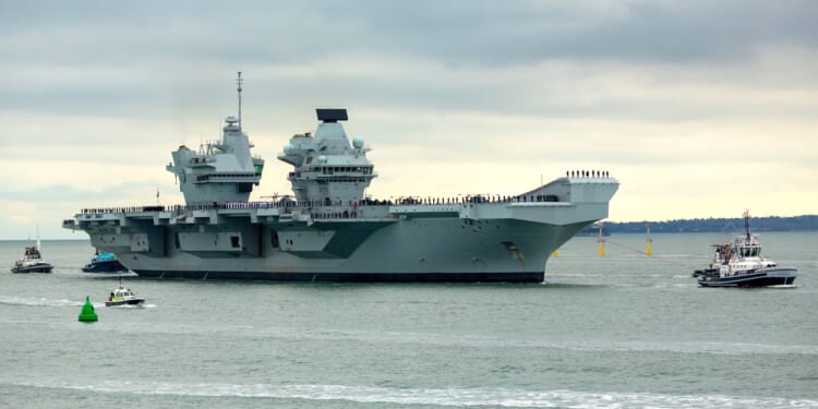 The HMS Prince of Wales at sail.