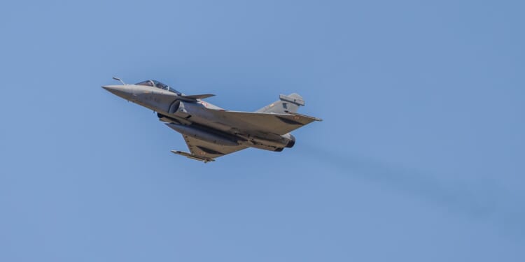 A Dassault Rafale fighter in flight.