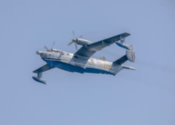 A Beriev Be-12 Chayka Soviet turboprop-powered amphibious aircraft.