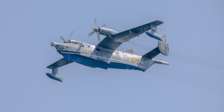 A Beriev Be-12 Chayka Soviet turboprop-powered amphibious aircraft.