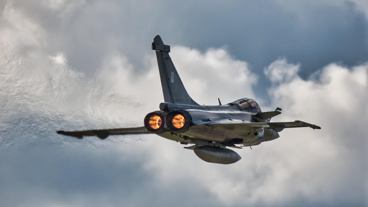 A Dassault Rafale aircraft in flight.
