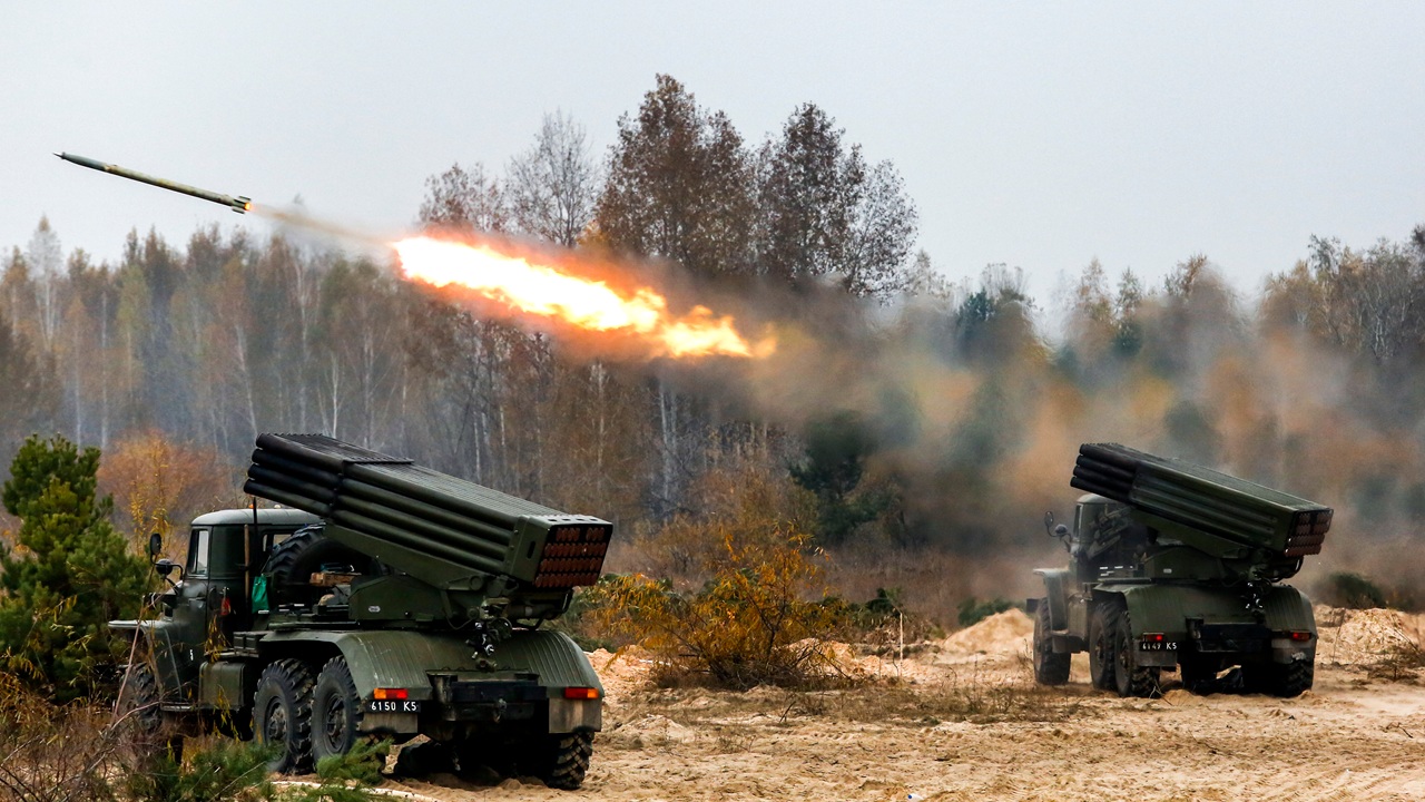 A Ukrainian rocket launcher.