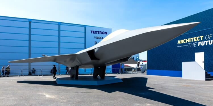 A mockup of the FCAS sixth-gen fighter.