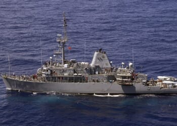 A US minesweeper at sail.