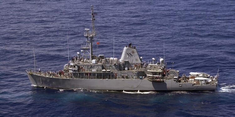 A US minesweeper at sail.