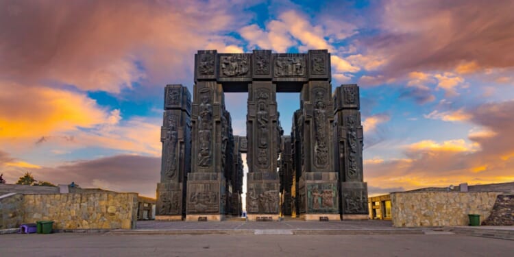 Historical monument in Tbilisi, Georgia.