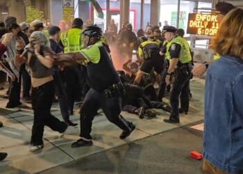 Masked pro-Hamas agitators turn violent — 4 cops injured, 13 arrested in Boston