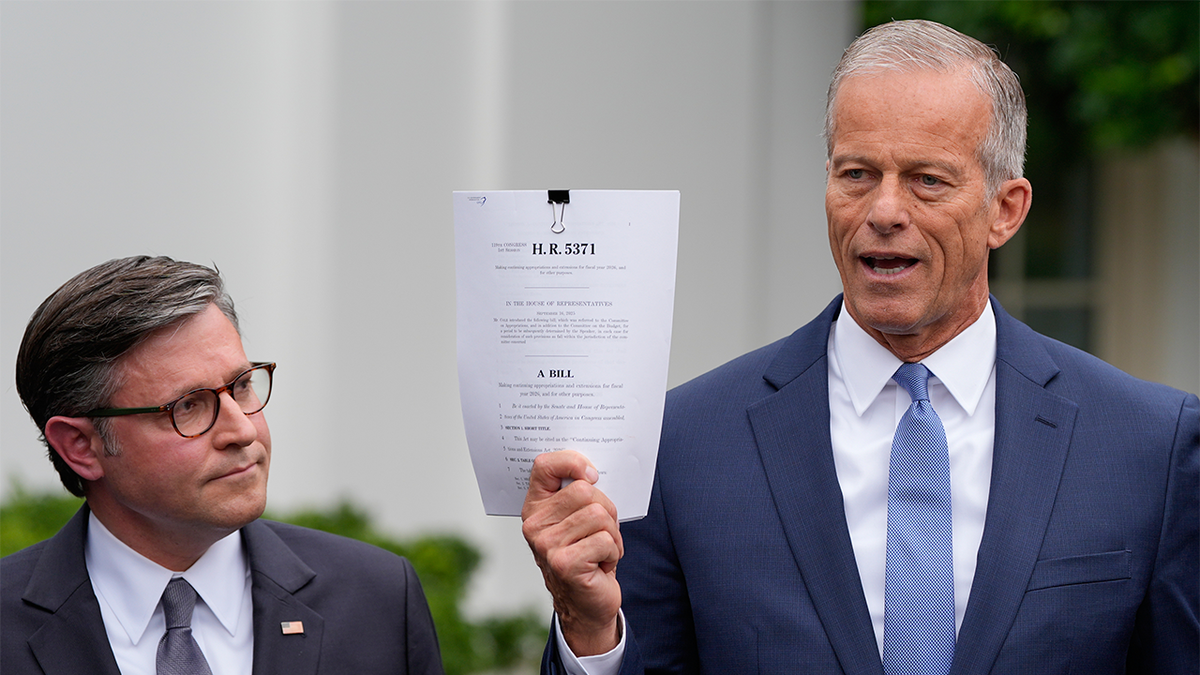 mike johnson and john thune at the white house
