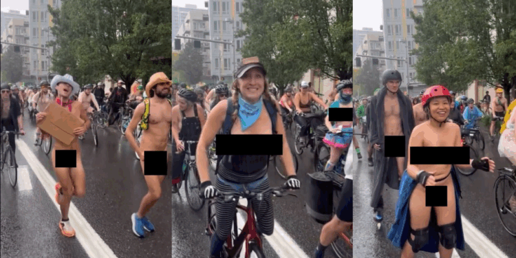 WATCH: Naked Bike Riders Join ICE Protests in Portland - Protest Turns into Clash with ICE Leading to Several Arrests | The Gateway Pundit