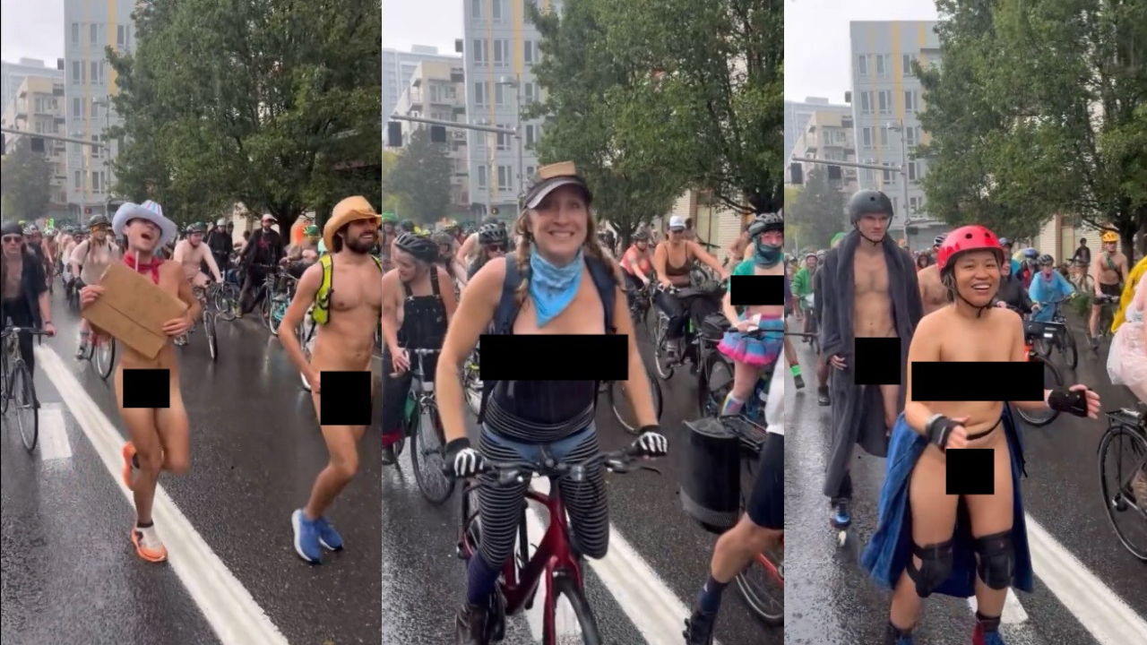 WATCH: Naked Bike Riders Join ICE Protests in Portland - Protest Turns into Clash with ICE Leading to Several Arrests | The Gateway Pundit