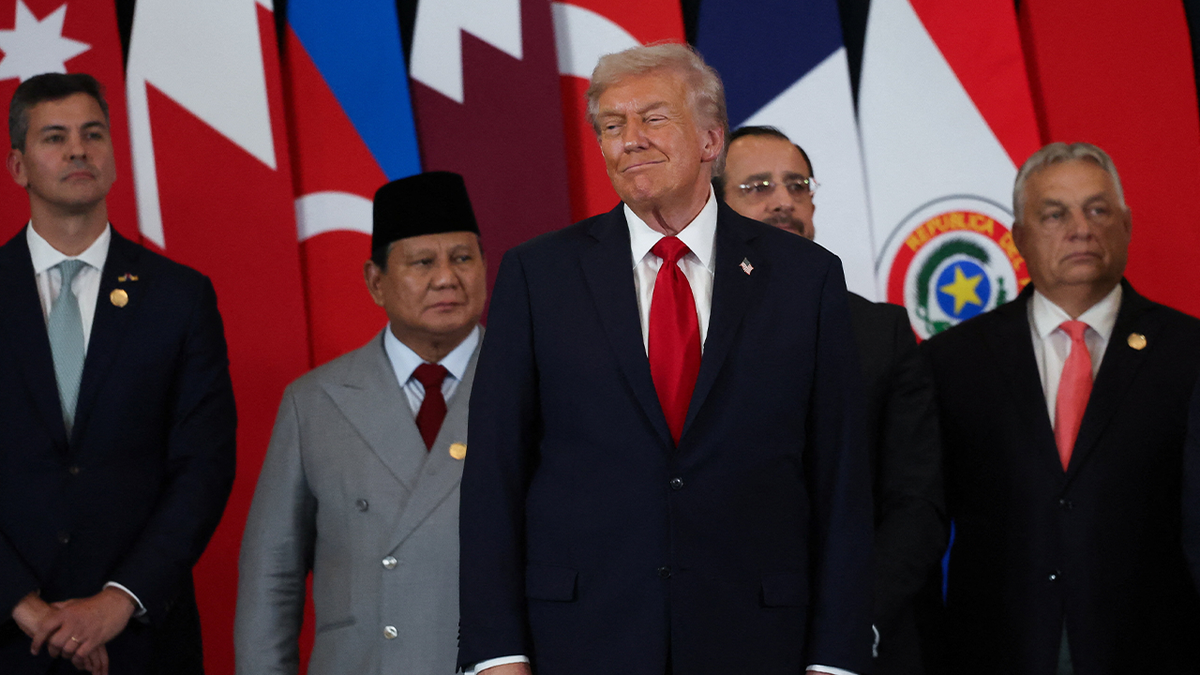 President Donald Trump attends a world leaders' summit