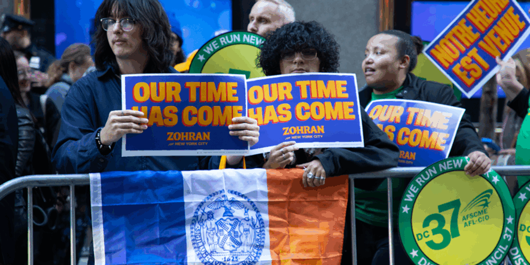 NYC mayoral candidates debate as supporters rally outside the venue