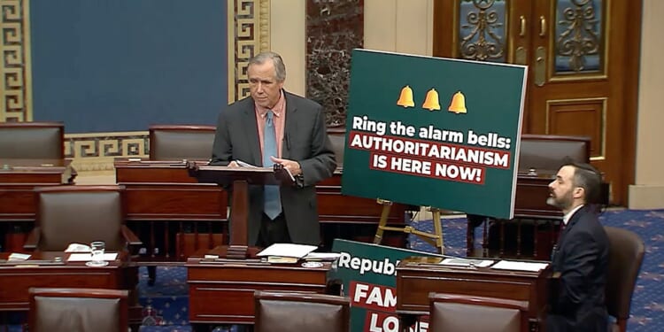 Merkley holds overnight speech against 'Trump’s grave threats to democracy'