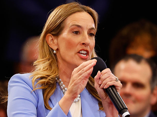 Title: Election 2025 New Jersey Governor Image ID: 25269772037193 Article: FILE - Democrat Mikie Sherrill responds to questions during the first general election gubernatorial debate with Republican opponent Jack Ciattarelli, Sept. 21, 2025, in Lawrenceville, N.J. (AP Photo/Noah K. Murray, File)