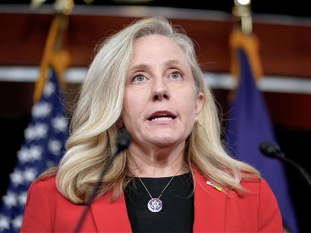 FILE - Rep. Abigail Spanberger, D-Va., speaks during a news conference on Capitol Hill, Feb. 13, 2024, in Washington. (AP Photo/Mariam Zuhaib, File)