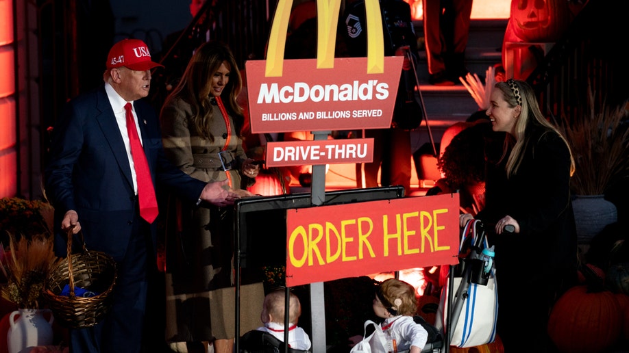 Toddlers dress up as McDonald's workers at the White House Halloween celebration