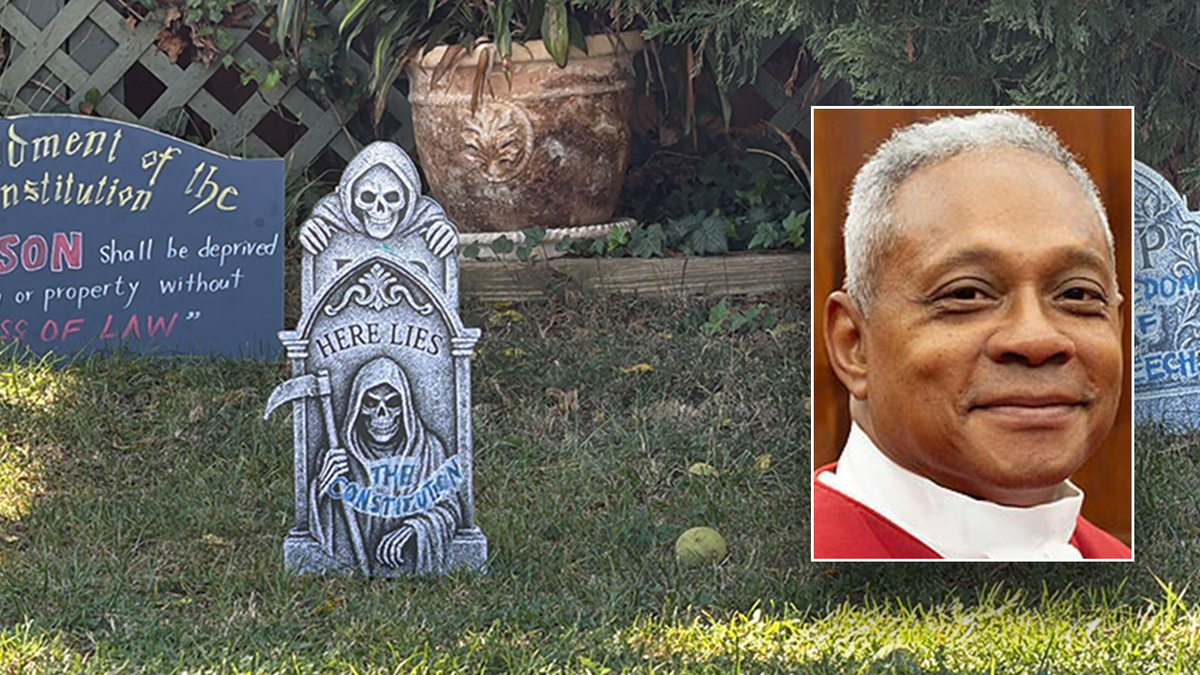 Peter Killough and Halloween signs