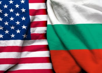 United States and Bulgaria flags