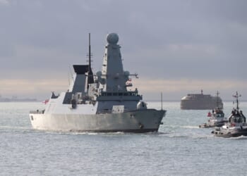 The HMS Duncan at sail.
