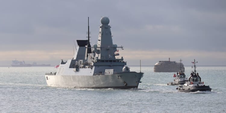 The HMS Duncan at sail.