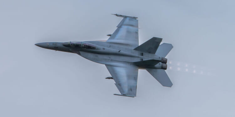 A F/A-18F Super Hornet attached to the “Fighting Swordsmen“ of Strike Fighter Squadron (VFA) 32, conducts training operations at Navy Dare County Bombing Range, Dare County, NC, September 8, 2025.