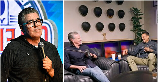 Adam Carolla Rips 'World Class Douchebag' Gavin Newsom for Fabricating Story About Growing Up Poor on Podcast With Black NBA Legends