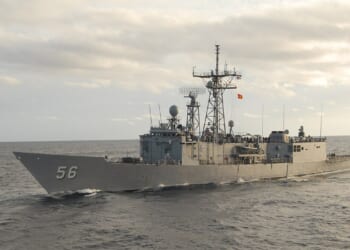 The USS Simpson at sail.