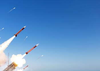 Two missiles firing.