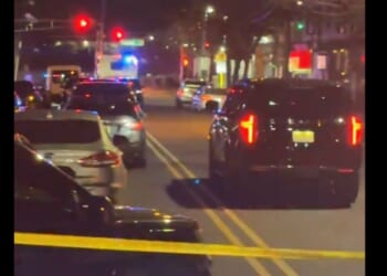 Police presence after an officer was killed in a gunfight in Newark, New Jersey on March 7, 2025.