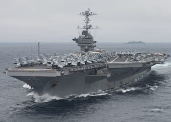 The USS Harry S. Truman at sea.