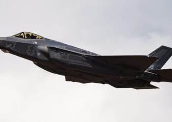 An F-35 Lightning II in flight.