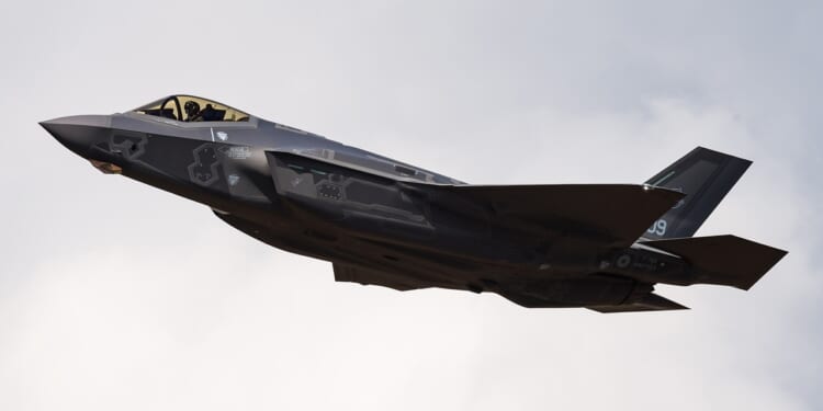 An F-35 Lightning II in flight.