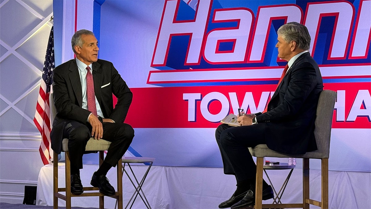 Jack Ciattarelli and Sean Hannity at Fox News town hall