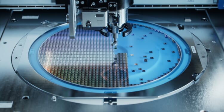 Semiconductor manufacturing on a lithography machine.