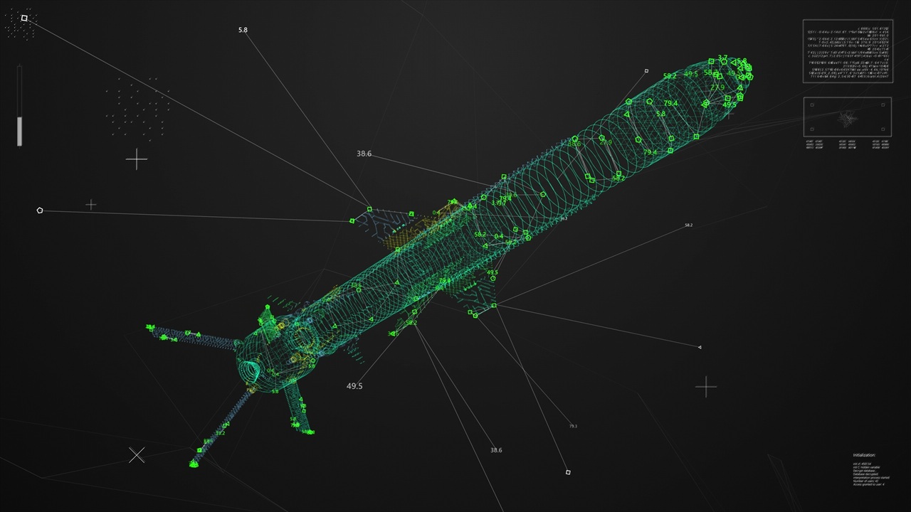 A 3D design of a missile.