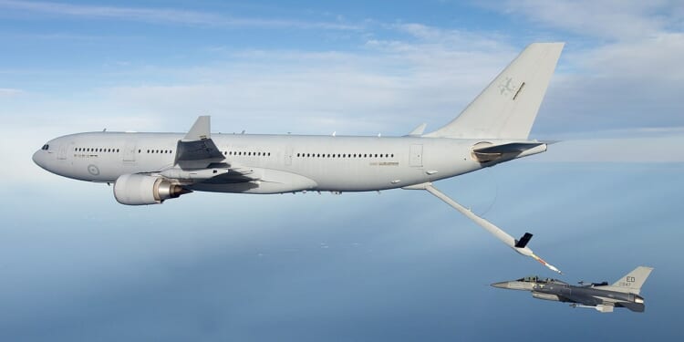An Airbus aerial refueling tanker.