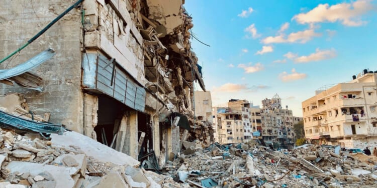 Ruined streets in Gaza.