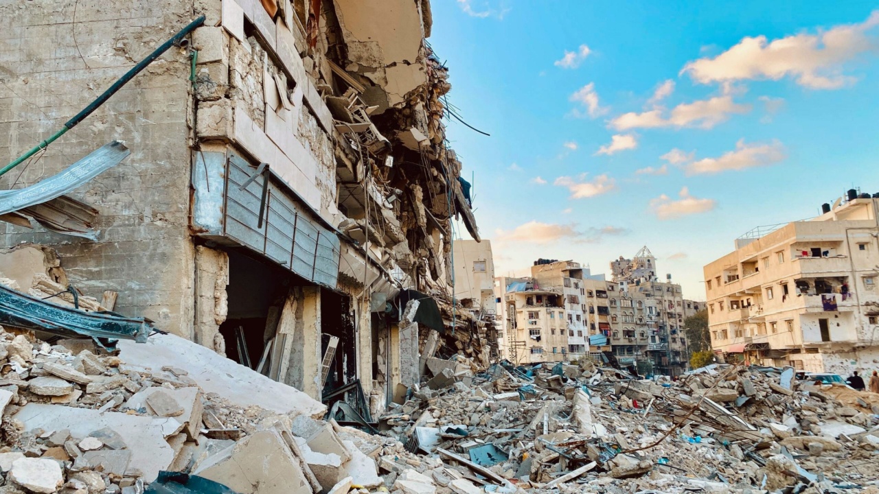 Ruined streets in Gaza.