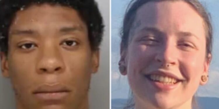 Image showing two individuals: one is a mugshot and the other is a smiling portrait against a scenic background.