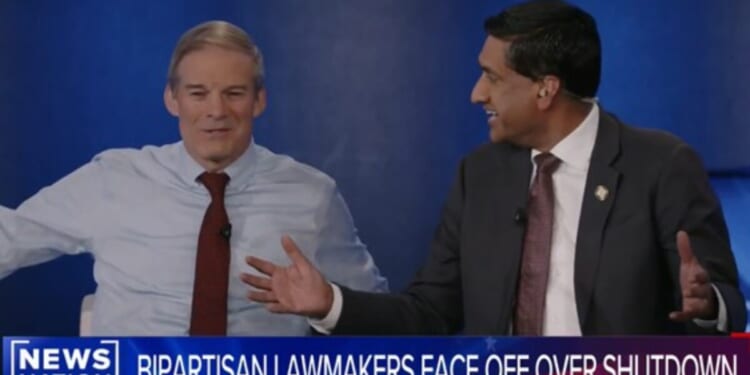 Bipartisan lawmakers discussing government shutdown on News Nation, showcasing diverse political perspectives and engagement in a live debate setting.