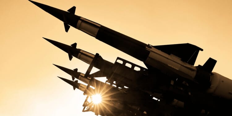 A group of missiles pointed up.