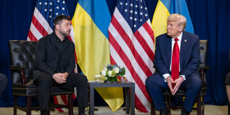 President Trump meets with Ukrainian President Volodymyr Zelenskyy at the United Nations, September 23, 2025.