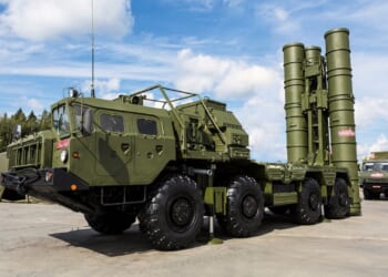 A Russian S-400 Triumf air defense system on display.