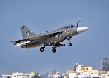 An Indian Air Force plane in flight.