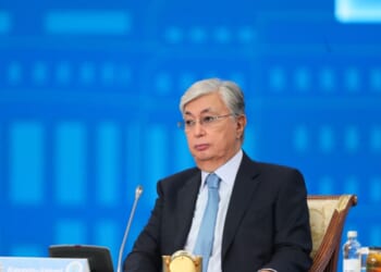 Kazakh president attends international meeting.
