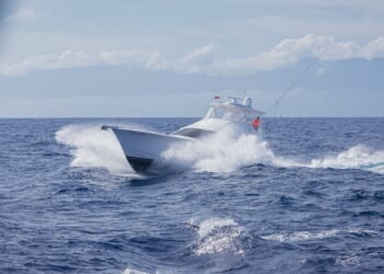 A speedboat near the coast of Venezuela.