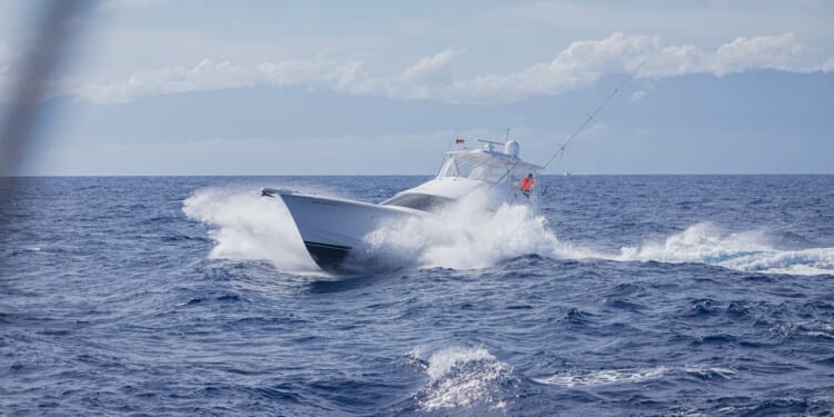 A speedboat near the coast of Venezuela.
