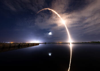 A Falcon 9 rocket carrying the Starlink 10-61 mission lifts off from Space Launch Complex 40 at Cape Canaveral Space Force Station, Florida, on September 18, 2025.