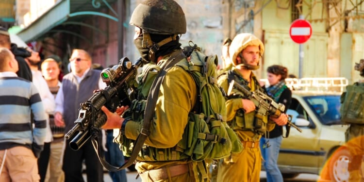 Israeli IDF soldiers in the West Bank.